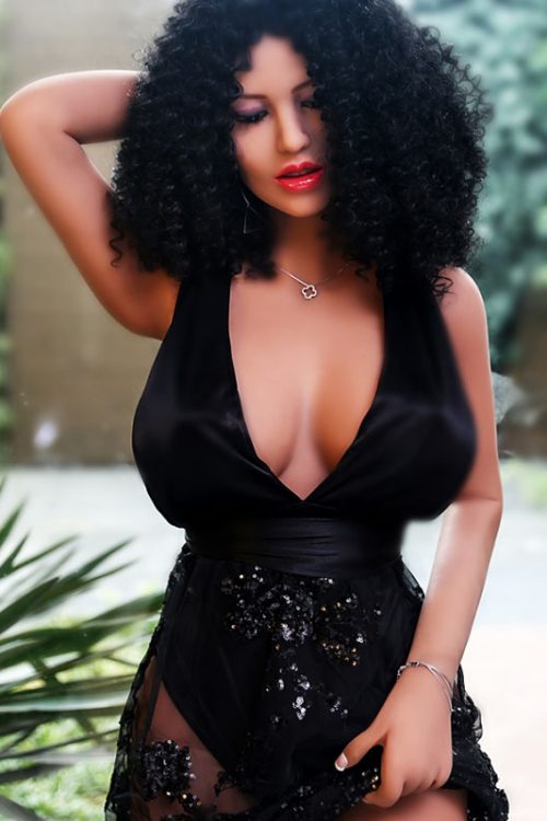 Black Curly Hair Big Breast Best Sex Dolls Novia 158cm (1)