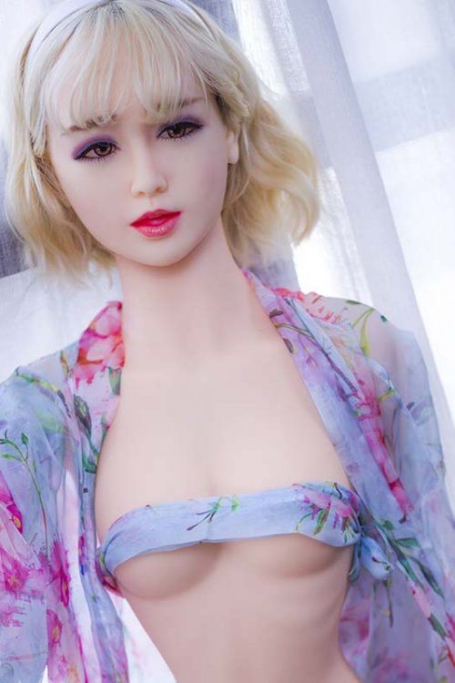 Blonde Curly Hair Pretty Anthro Sex Doll 148cm Meihua (1)